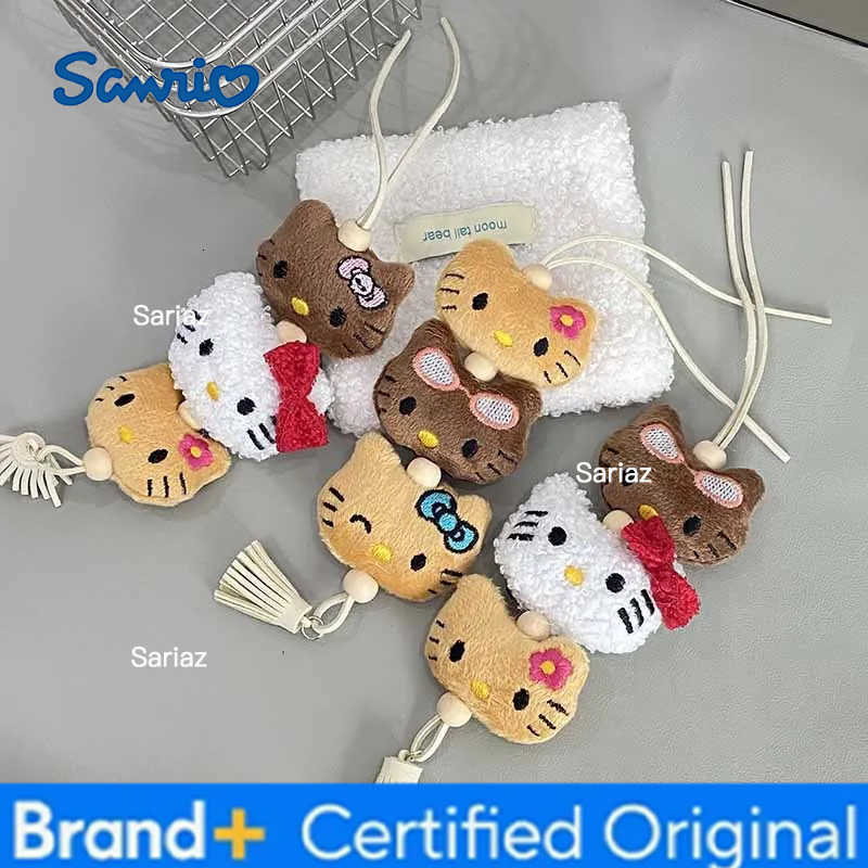 Sanrio Hello Kitty Plush Keychain Kawaii Children Anime Plushie Pendant Keyring Cute Women Bag Car Keychians Girl Birthday Gifts H251225