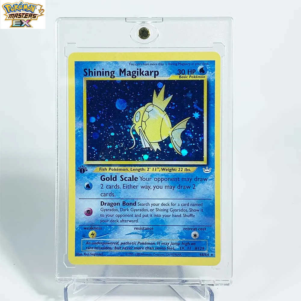 1996 1st Edition Pokemon Collection Cards with Magnetic Card Holder Charizard Blastoise Lugia PTCG Game Proxy Cards Toys Gifts L251225ZKUE