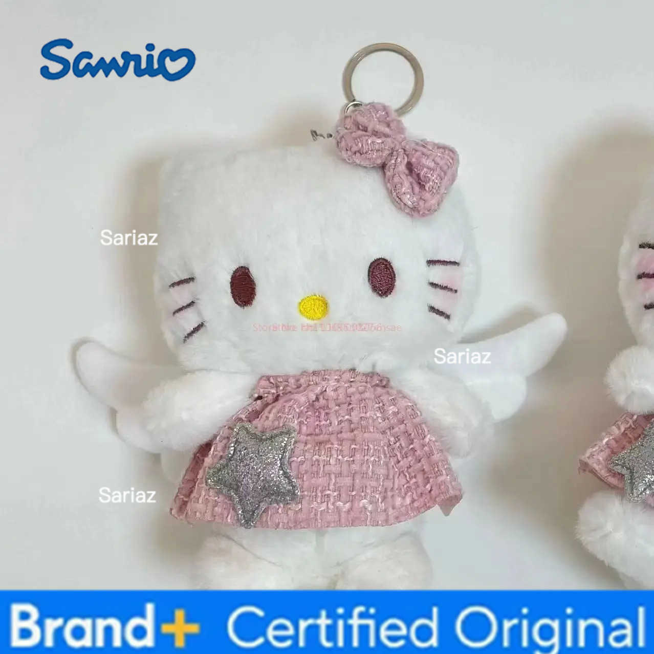 Sanrio Cute Girl Plush Angel Hello Kitty Wing Skirt Bag Pendant Keychain Girlfriends Schoolbag Girl Birthday Gift Pendant H251225