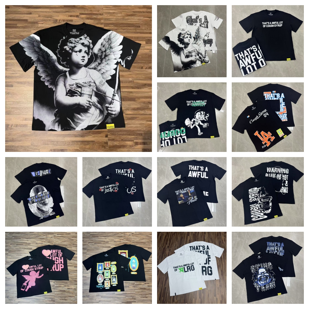 caugh syrup shirt Fashion Designer Mens shirts Printed Graphic T-shirt Cotton Casual Tees Short Sleeve Hip Hop Streetwear DY08