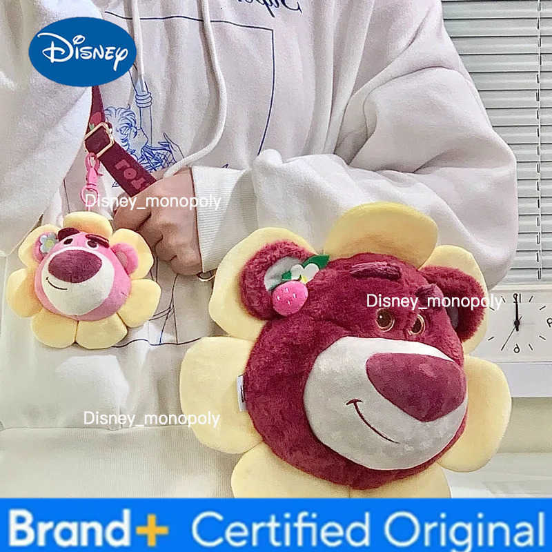 Disney Anime Kawaii Lotso Strawberry Bear Cartoon Soft Multifunction Shoulder Bag Handbag Messenger Storage Bag Backpack Gifts H251225