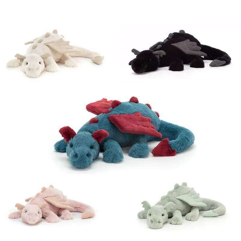 Snow Dragon Jelly Plush Toy - Large Rainbow Lying Down Stuffed Animal Throw Pillow Funny Cuddly Doll Gift for Kids Adults X251225