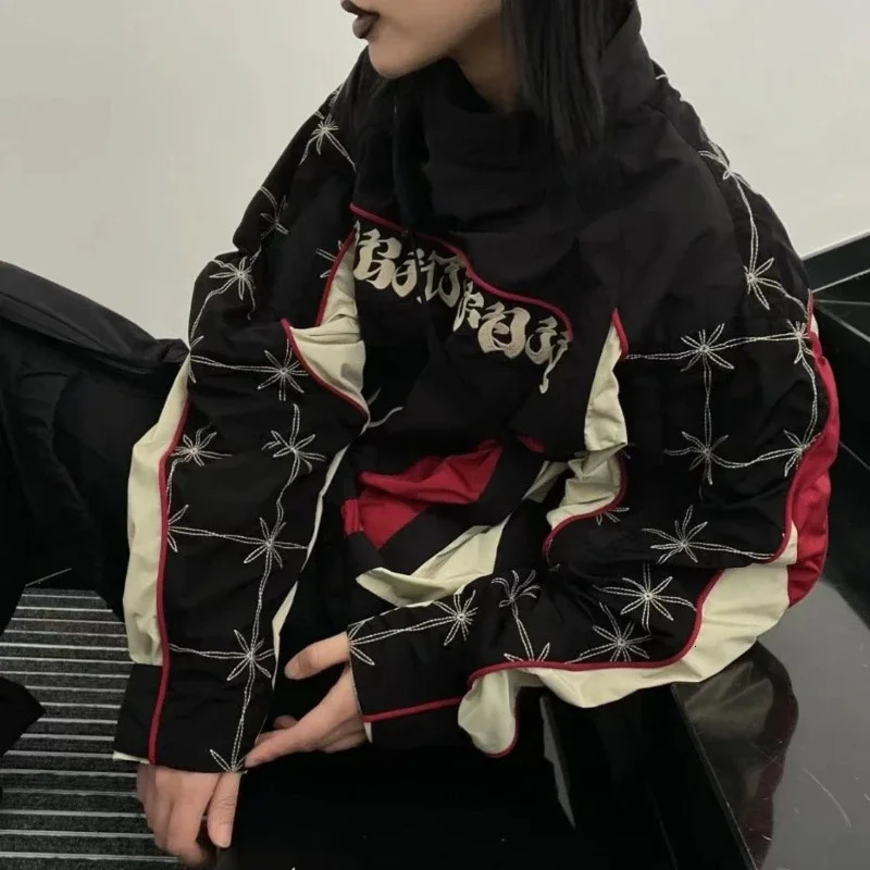 Gmiixder American Retro High Street Racing Jacket Women Men Punk Cool Embroidered Coat Spring Autumn Black Red Punk Cool Jacket 251224 - view 6