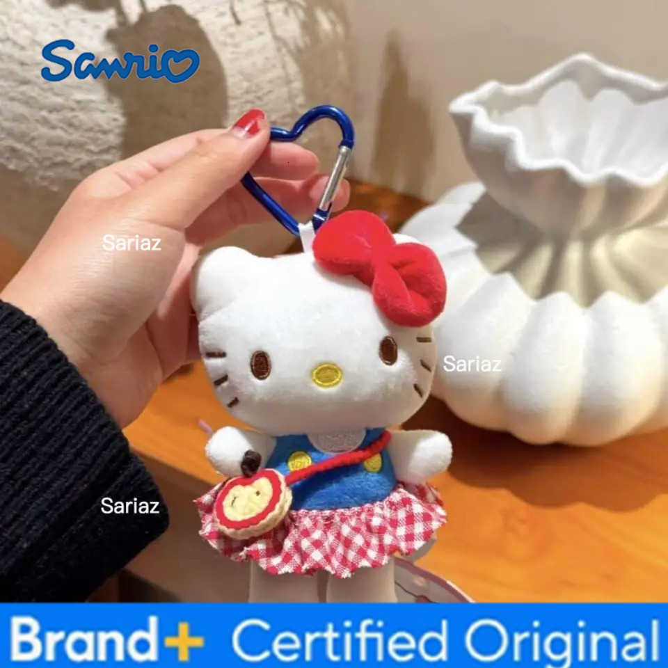 Sanrio Plaid Skirt Shoulder Bag Hello Kitty Pendant Keychain Bag Hanging Accessories KT Cat Accessories H251225