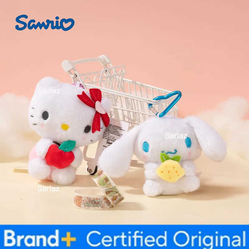 Sanrio 12cm Genuin My Melody Kuromi Cinnamoroll Kt Cat Plush Toy Anime Stuffed Animals Keychains Small Pendant Backpack Hangings H251225
