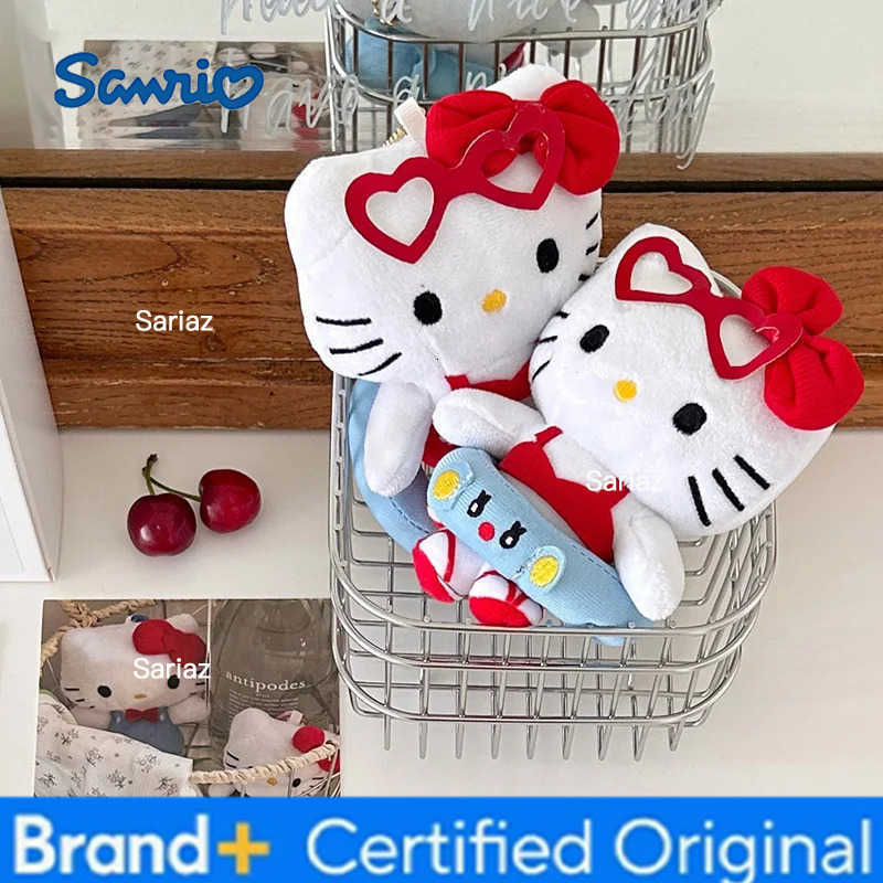 Sanrio Cute Plush Keychain Hello Kitty Bag Hanging Pendant Keyring for Backpack Phone Car Women Xmas Couple Gifts H251225