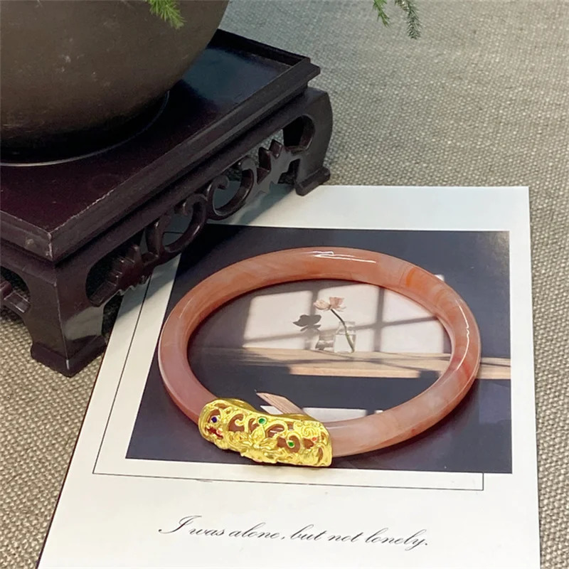 Chinese Style Ruyi Ancient Bangle Natural Jade Handicraft Bracelet Daily Jewelry for Womens Gatherings 251219
