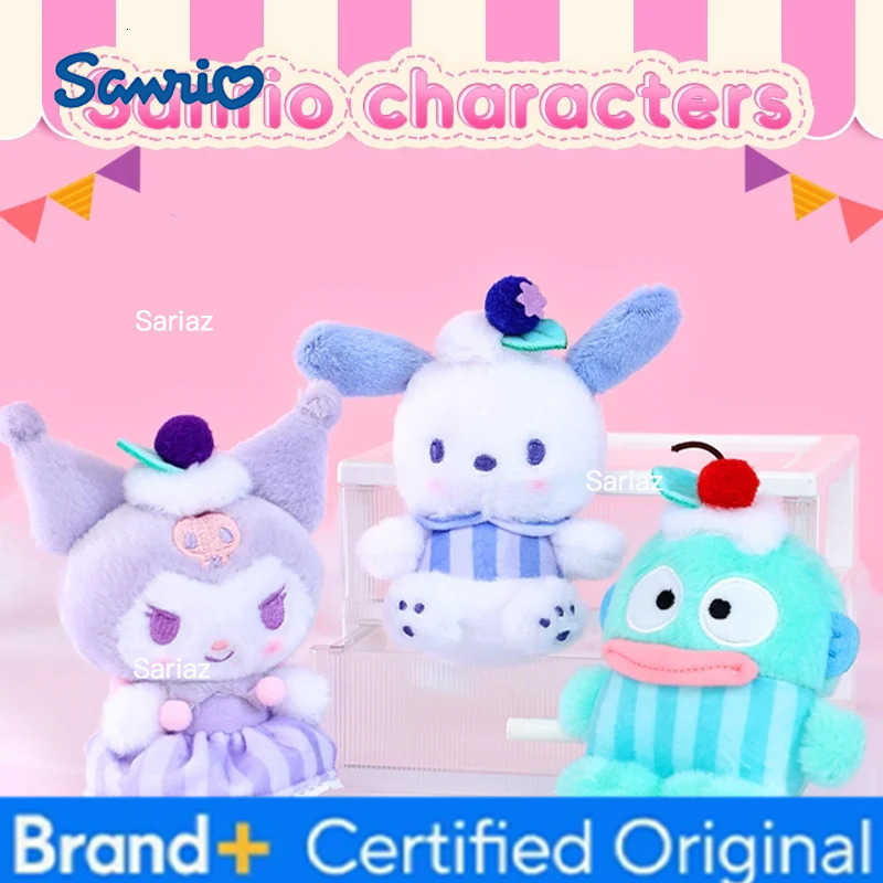 Sanrio 10cm Genuine Plush Toys Hello Kitty My Melody Kuromi Stuffed Animals Doll KeychainSmall Pendant Christmas Birthday Gifts H251225