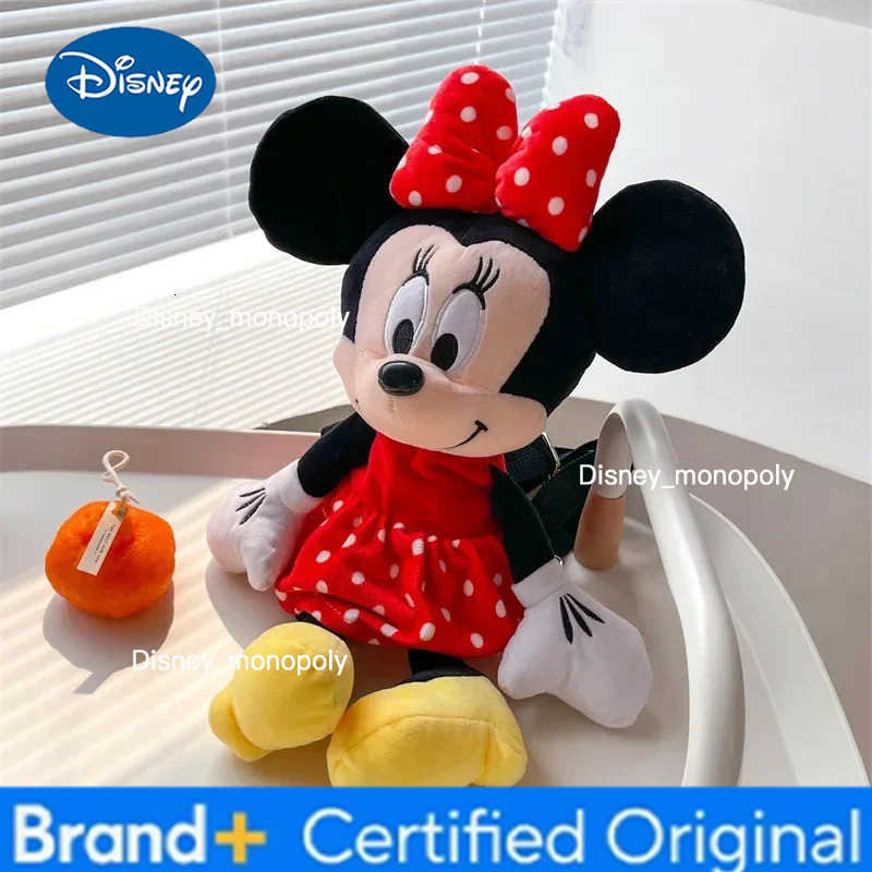 Disney Minnie Mouse Mickey Mouse Plush Toys Backpack 30cm Cartoon Plush Shoulder Bag Soft Stuffed Dolls Boy Girl Birthday Gifts H251225
