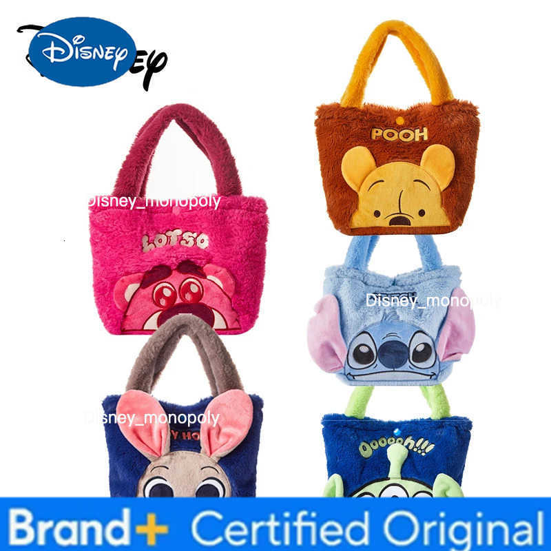 Disney Plush Handbag Bag Kawaii Strawberry Bear Mickey Stitch Cartoon Anime clutch bag Cosmetic Travel Storage Bags Girls Gift H251225