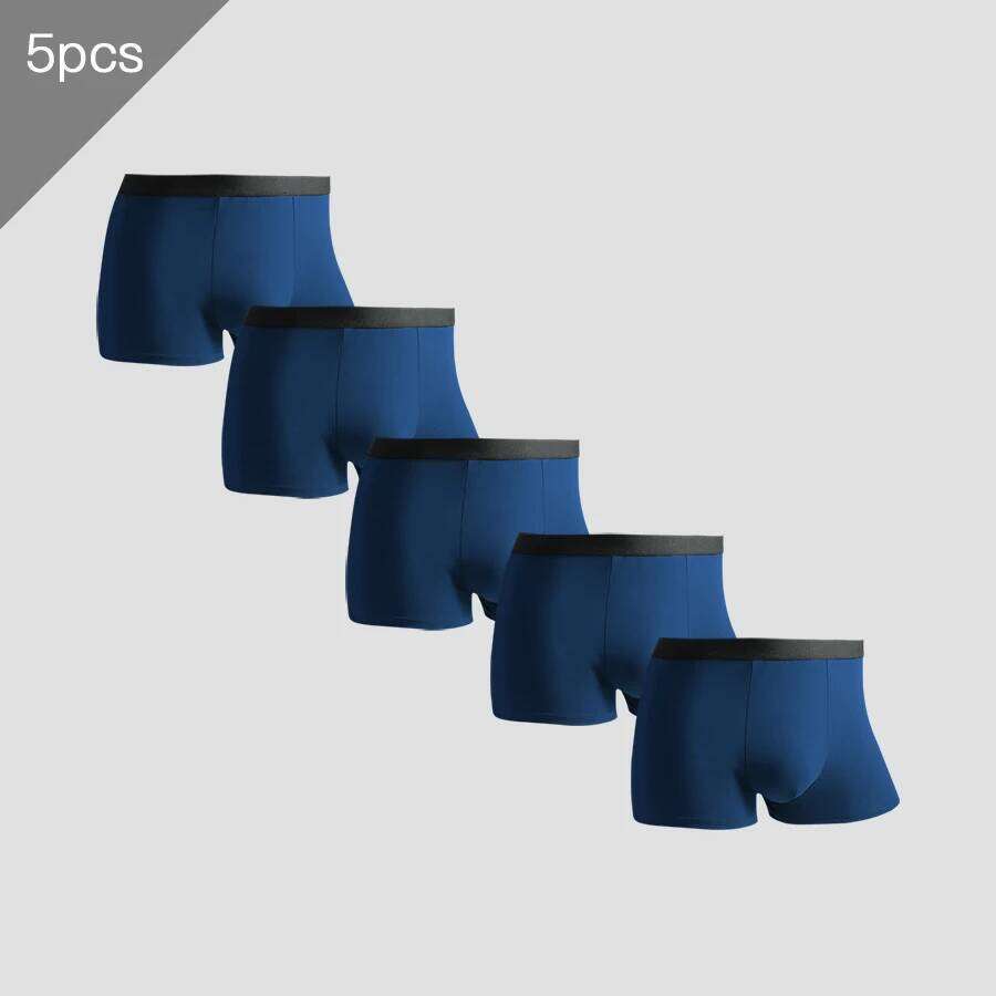 5Pcs Men's Pure Cotton Underwear Sports Boxer Shorts Large Size Comfortable Breathable Underpants Trendy X251225