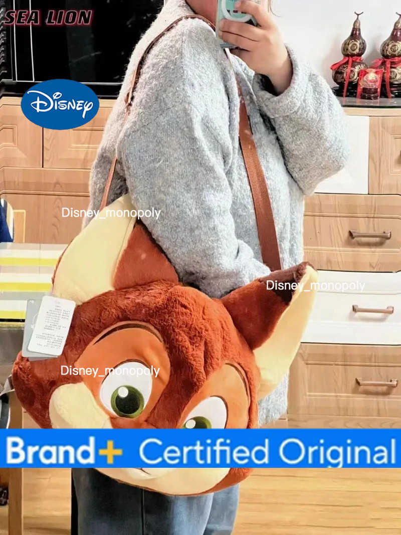 Disney New Nick Wilde Cartoon Simple Cute Kawaii Plush Crossbody Bag Gift Creative Anime Character Exquisite Backpack Wholesale H251225