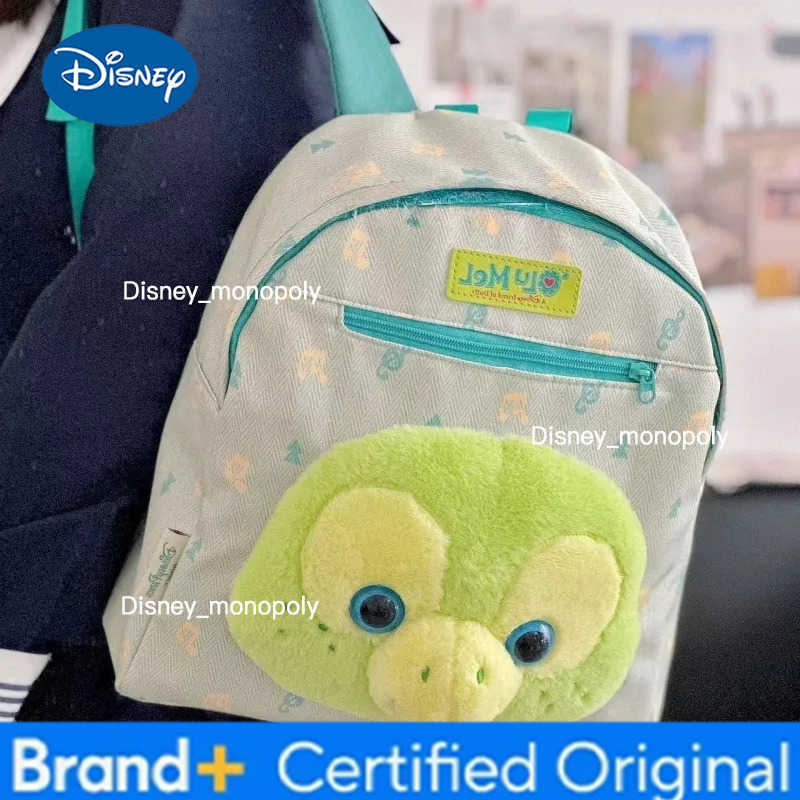 Disney Disneynew Cartoon Ol Mira Turtle Plush Cartoon Splicing Sweet Large Capacity Backpack Student School Bag Ins Japanese Backpack H251225