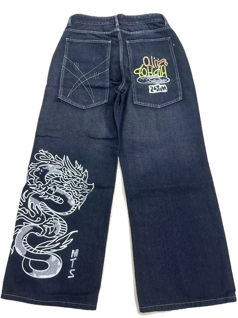 American Fashion Joker Oversized Loose Jeans Women Street Y2K Hip Hop Casual Punk Rock Wideleg Pants Unisex Mopping 251225