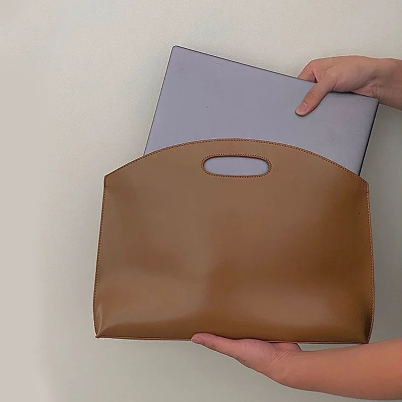 Womens Leather Handbag Large Capacity File Bag and Versatile Commuter Briefcase Clutch Stylish Envelope Design 1100368158