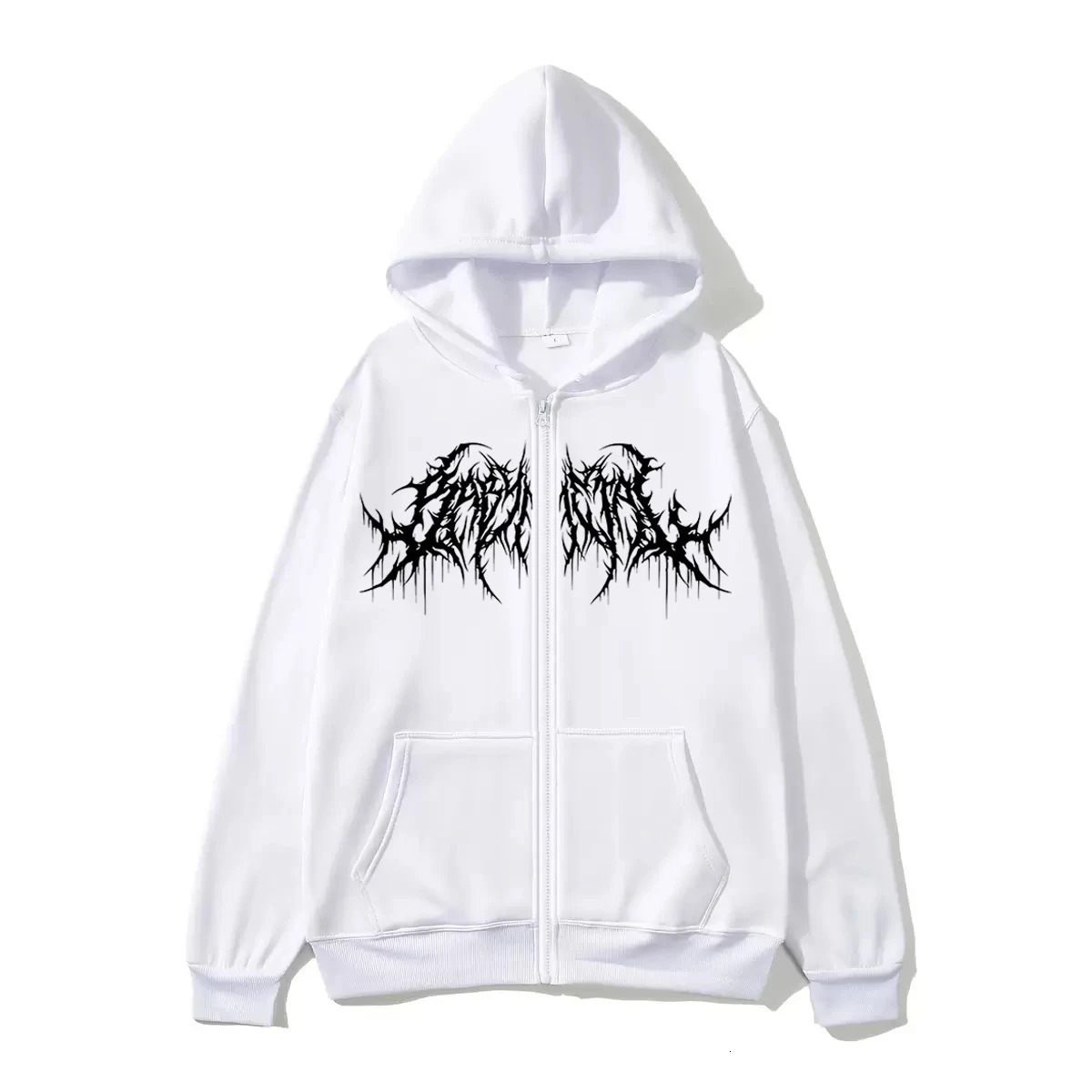 Y2K ZipUp hoodie men clothes with graphic prints hip hop style gothic Autumn Winter keep warm long sleeves Sweatshirt 251225