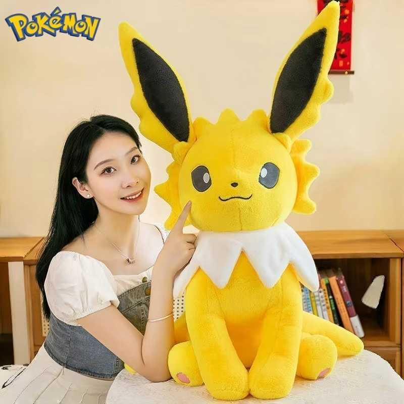 Pokemon 45/60/80CM Big Size Pokmon Jolteon Plushies Vaporeon Cartoon Anime Stuffed Ornament Comfortable Soft Doll Childrens Toy Gift W251225