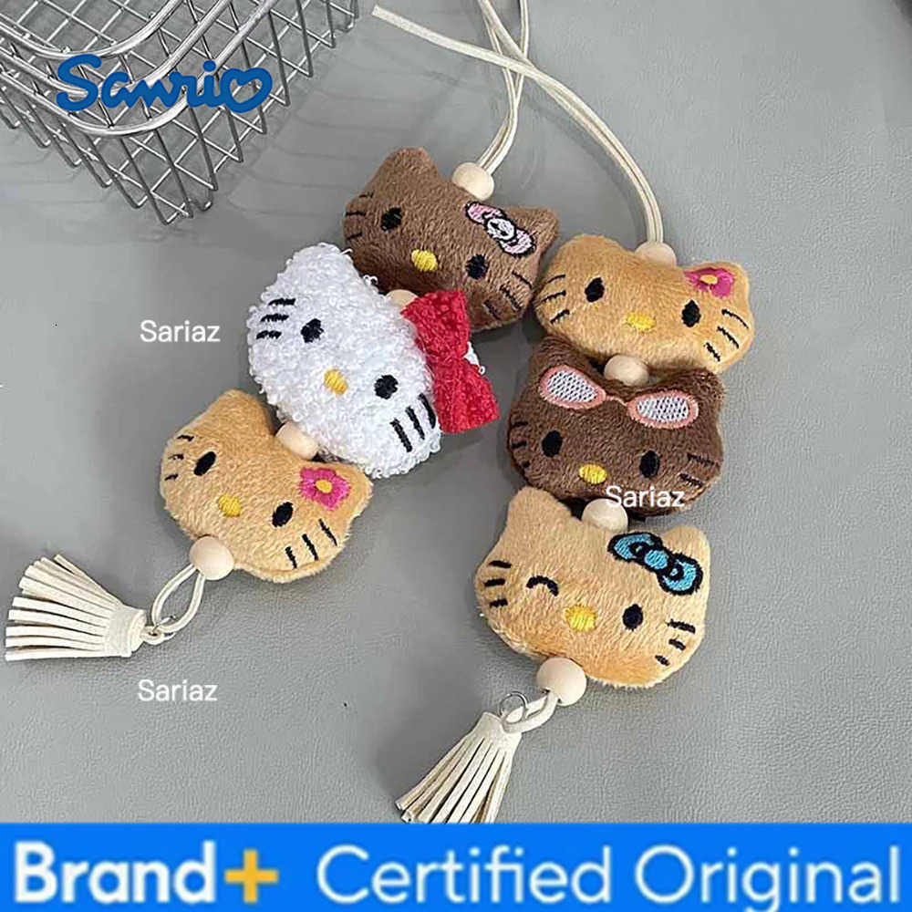 Sanrio Hello Kitty Plush Keychain Kawaii Children Anime Plushie Pendant Keyring Cute Women Bag Car Keychians Girl Birthday Gifts H251225
