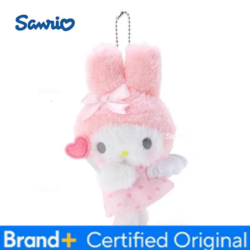 Sanrio Angel Melody Kuromi Purin Cinnamoroll Plush Pendant Cartoon Stuffed Keyrings Girls Bag Bakcpack Cars Plush Keychains H251225