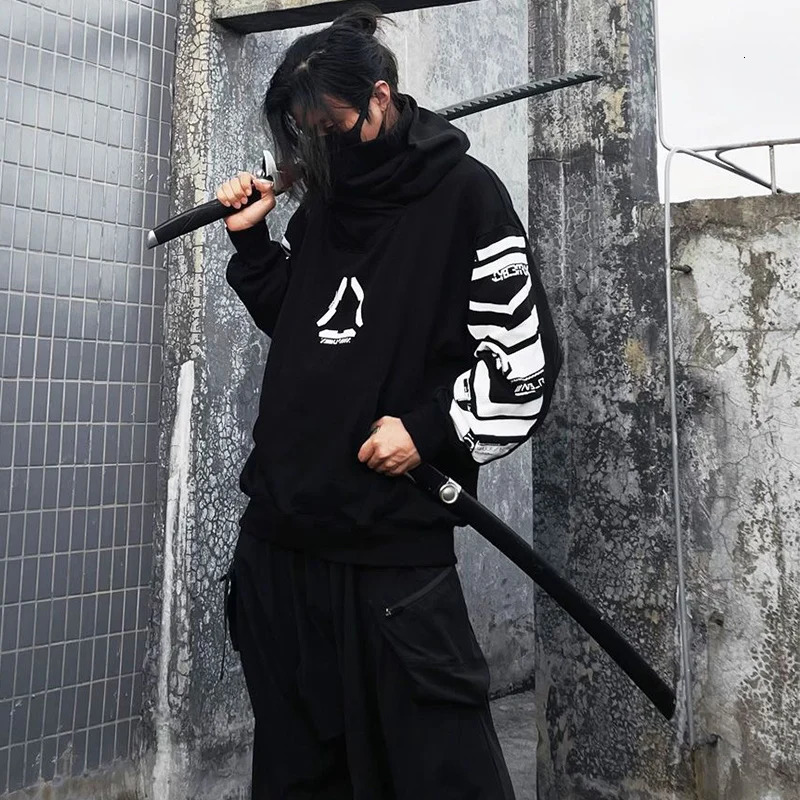 Punk Hoodie Men Fashion Creative Print Sweatshirt Pullover Harajuku Hip Hop Streetwear Tactical Functional Hoodies Techwear 251225