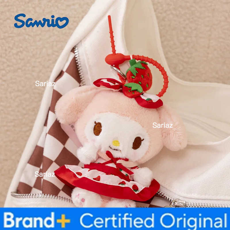 Sanrio 12cm Genuine Small Pendant My Melody Kuromi Cinnamoroll Hellokitty Plush Keychains Christmas Birthday Gifts For Kid H251225