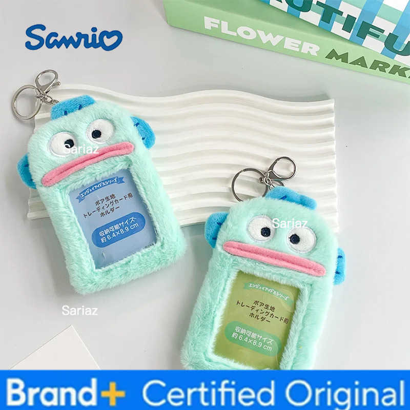 Sanrio Kawaii Cute Hangyodon Plush Toys Hangyodon Bank Card Holder Anime Children Plushie Pendant Bus Card Cover Keychain Gifts H251225