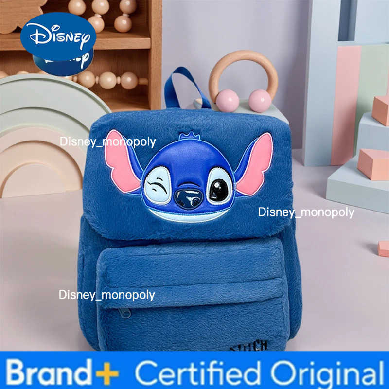Disney Large Capacity Coral Velvet Backpack For Women 3D Cartoon Lightweight Soft Schoolbag Travel Commuting Backpack H251225