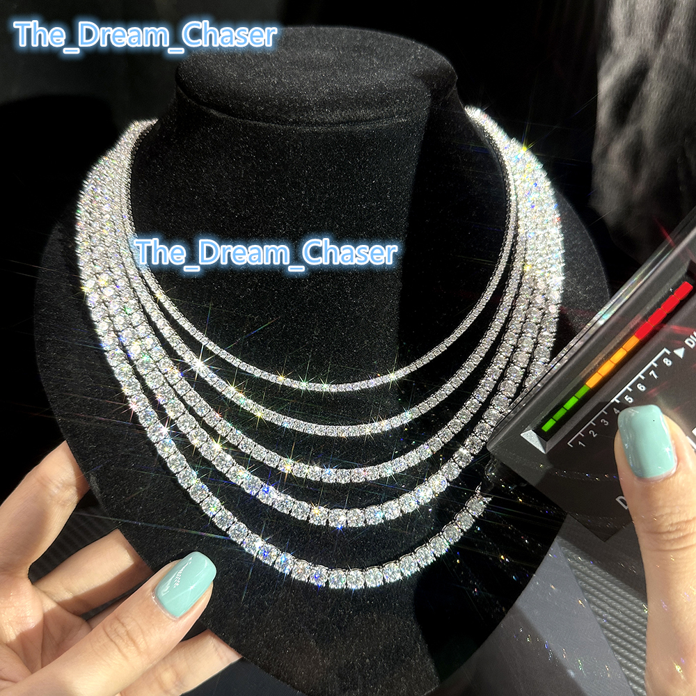 Hot Selling 3MM 10K Solid Gold VVS Moissanite Hip Hop Jewelry Chain Necklace Bracelet Men Tennis Chain