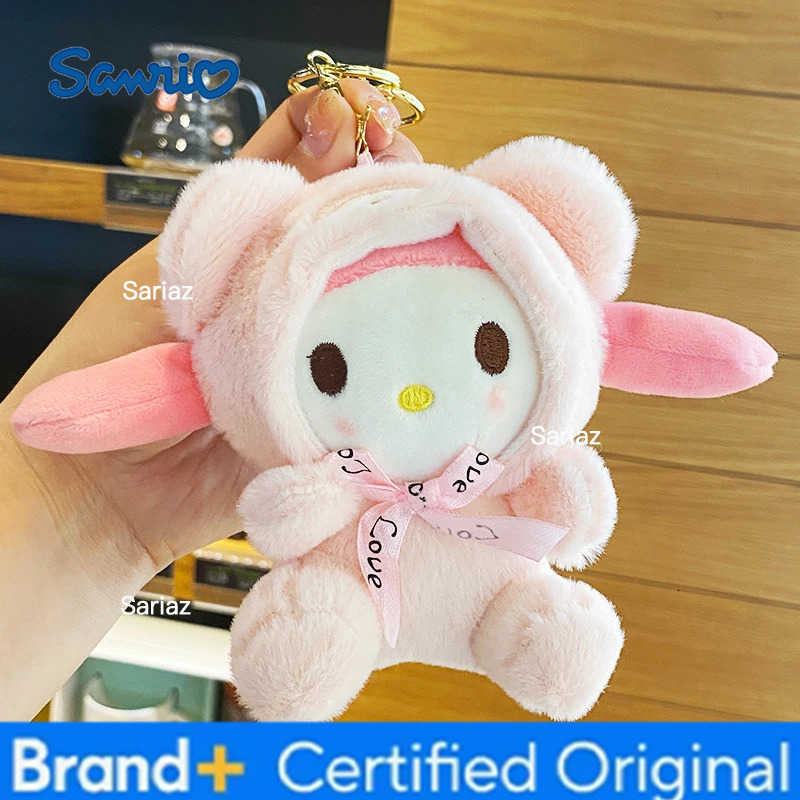 Sanrio Plush Keychain Toy Doll Kawaii Hello Kitty Melody Cinnamoroll Cartoon Backpack Pendant Decoration Birthday Gift For Girl H251225
