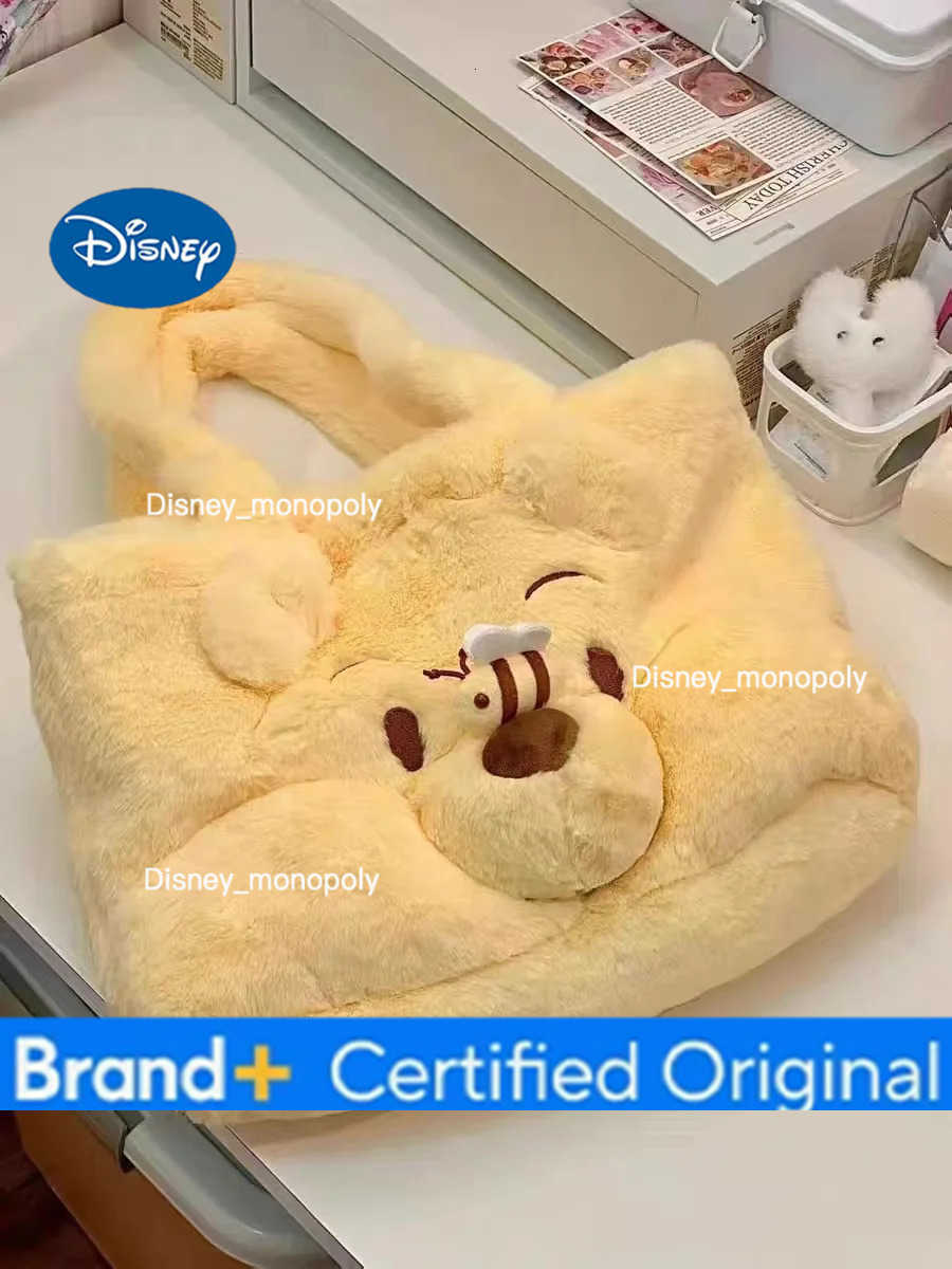 Disney Winnie The Pooh Shoulder Bag Anime Plush Toy Kawaii Large-Capacity Cartoon Leisure Handbag Kid Christmas Girl Gifts H251225