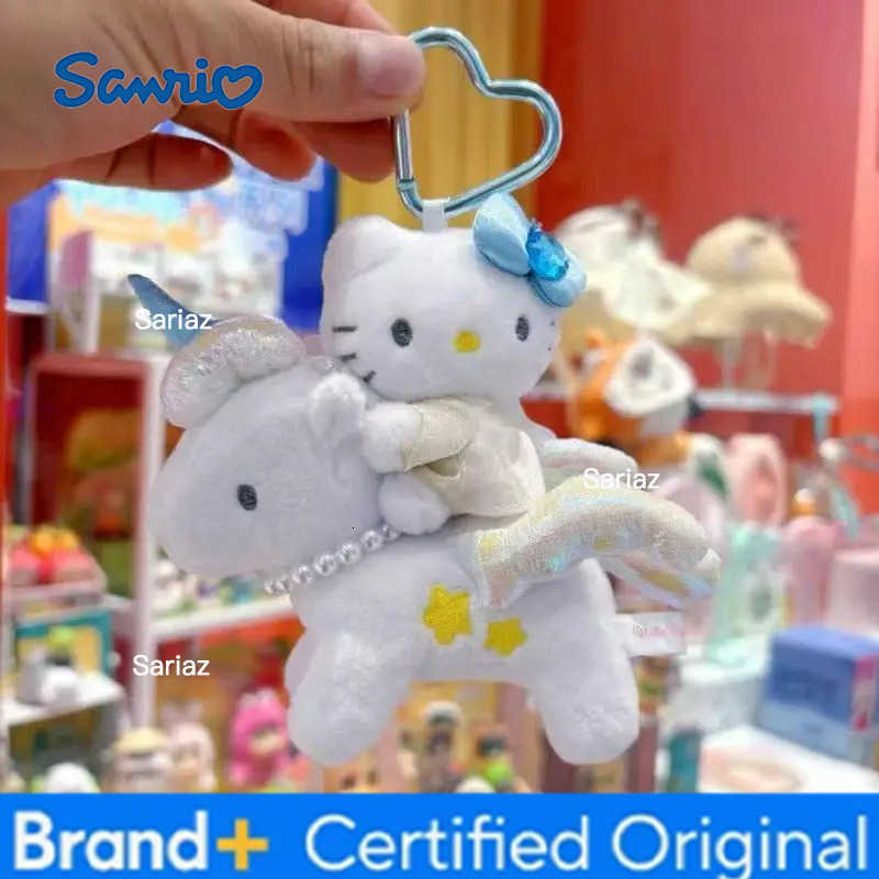 Sanrio Hello Kitty Riding Unicorn Plush Toys Doll cute cartoon Keychain Exquisite backpack decoration Christmas gift H251225