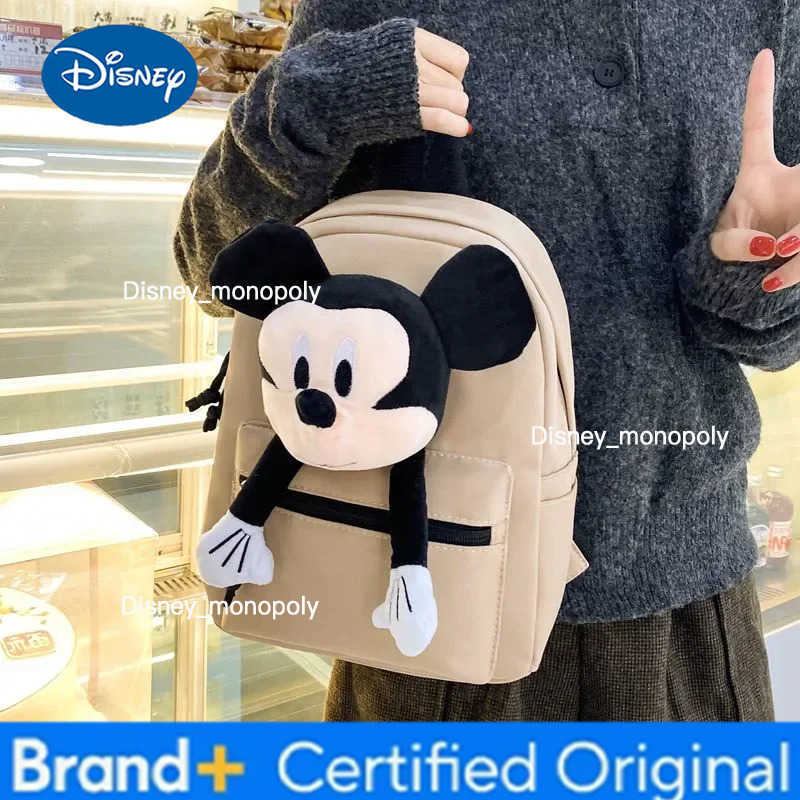 Disney 2025 New Mickey Mouse Childrens Backpack Cute Plush Bag Large Capacity Student Backpack Stylish Bag Children Gift H251225