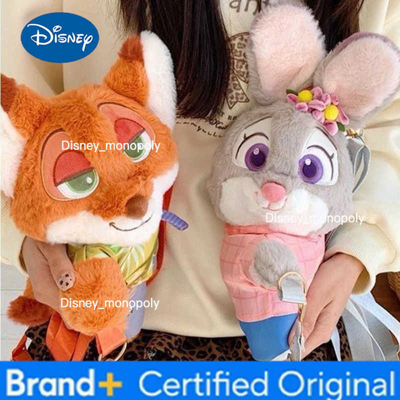 Disney Zootopia Plush Backpack Nick Wilde Judith Laverne Hopps Doll Crossbody Bag Cartoon Shoulder Bag Christmas Birthday Gift H251225