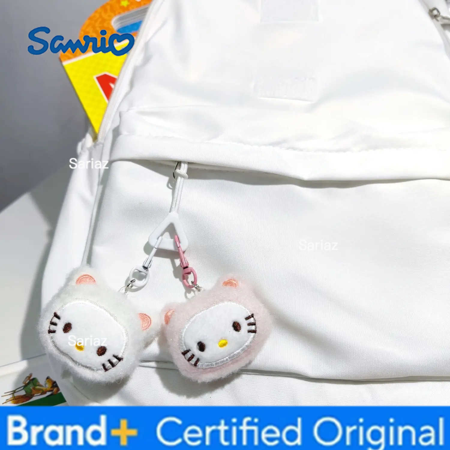 Sanrio Kawaii Hello Kitty Embroidered Plush Doll Keychain Sweet Girl Cute KTM Backpack Pendant Keyring Decoration Holiday Gifts H251225