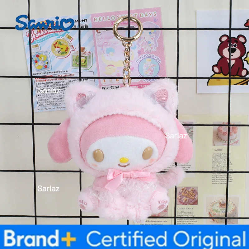 Sanrio Plush Keychain Hello Kitty Kawaii Kuromi Cartoon Key Chain Pendant Melody Cinnamoroll Pochacco Backpack Decoration Gifts H251225