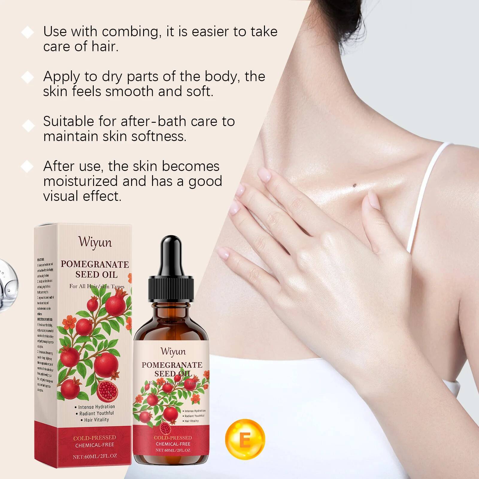 Bestseller Pomegranate Seed Hydrating Multi-Purpose for Nourish Scalp Hair Improve Dryness Tightening Smoothing Body Oil ddmySat