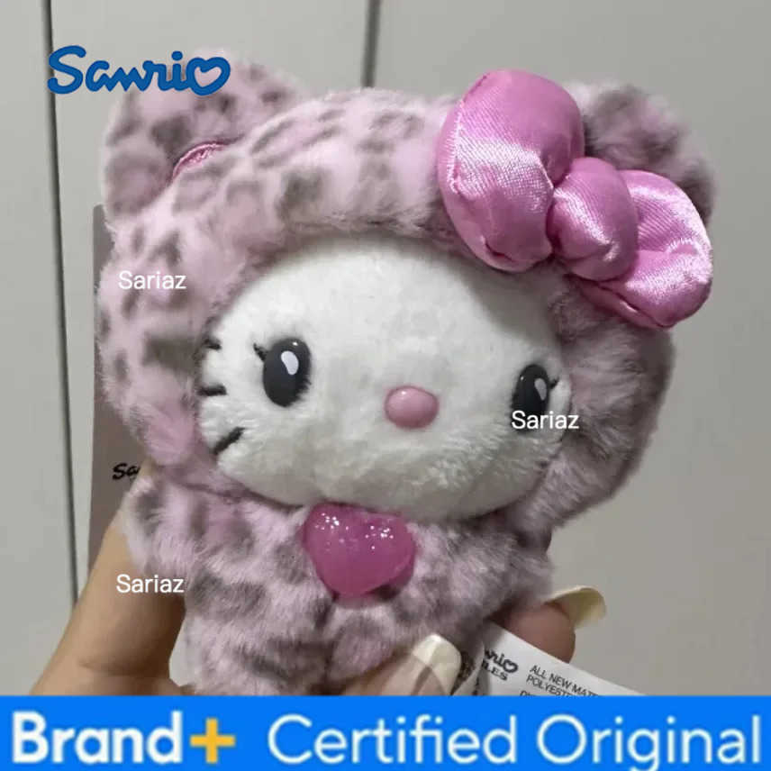 Sanrio Leopard Print Bear Series Hello Kitty Keychain Pendant Cartoon Kitty Cat Plush Doll Pendant Keychain Bag Birthday gifts H251225
