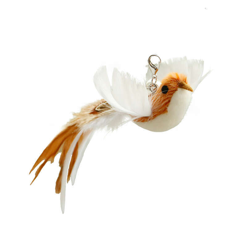 Bird Realistic Style Long Handled & Cat Teaser With Replaceable Feather Tips Cat Toy Pet Supplies