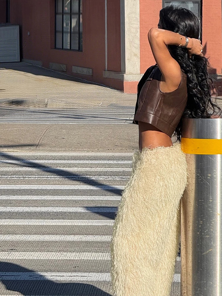 kliou Stacked Feather Pleated Women Pants Casual Unique Tassel Elastic High Waist Straight Trousers Female Wild Street Bottoms 251219