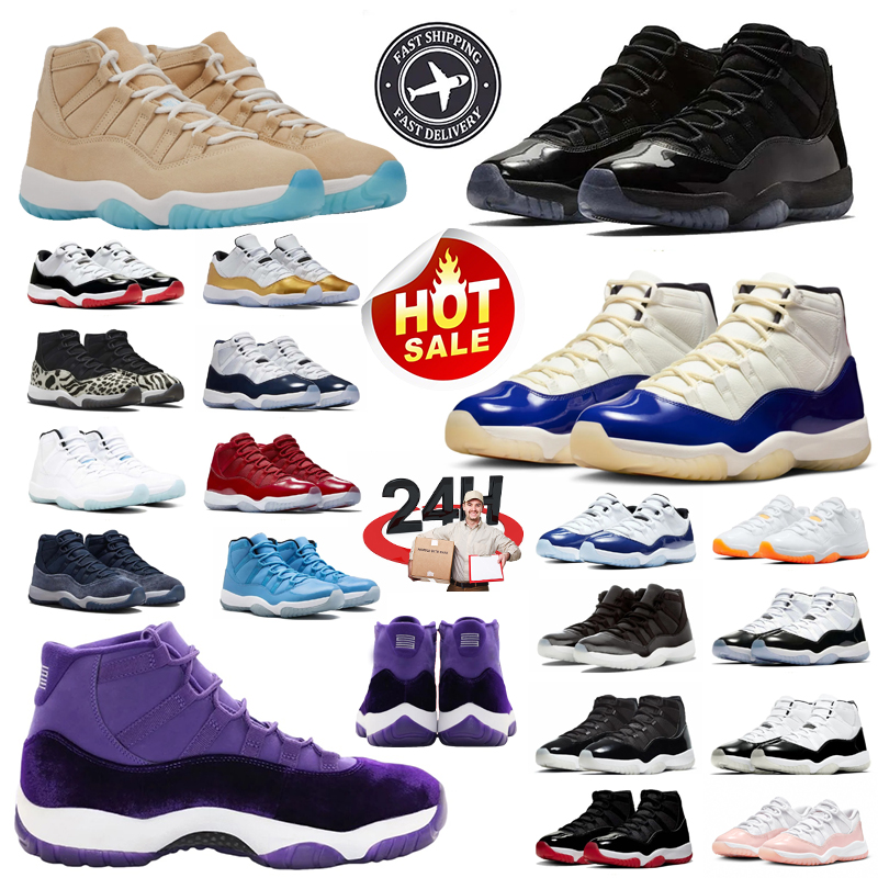 11 11s basketball shoes for men women designer Gamma Blue Purple Rain Cherry Cool Grey Rare Low Bred Velvet mens trainers outdoor sneakers 36-47