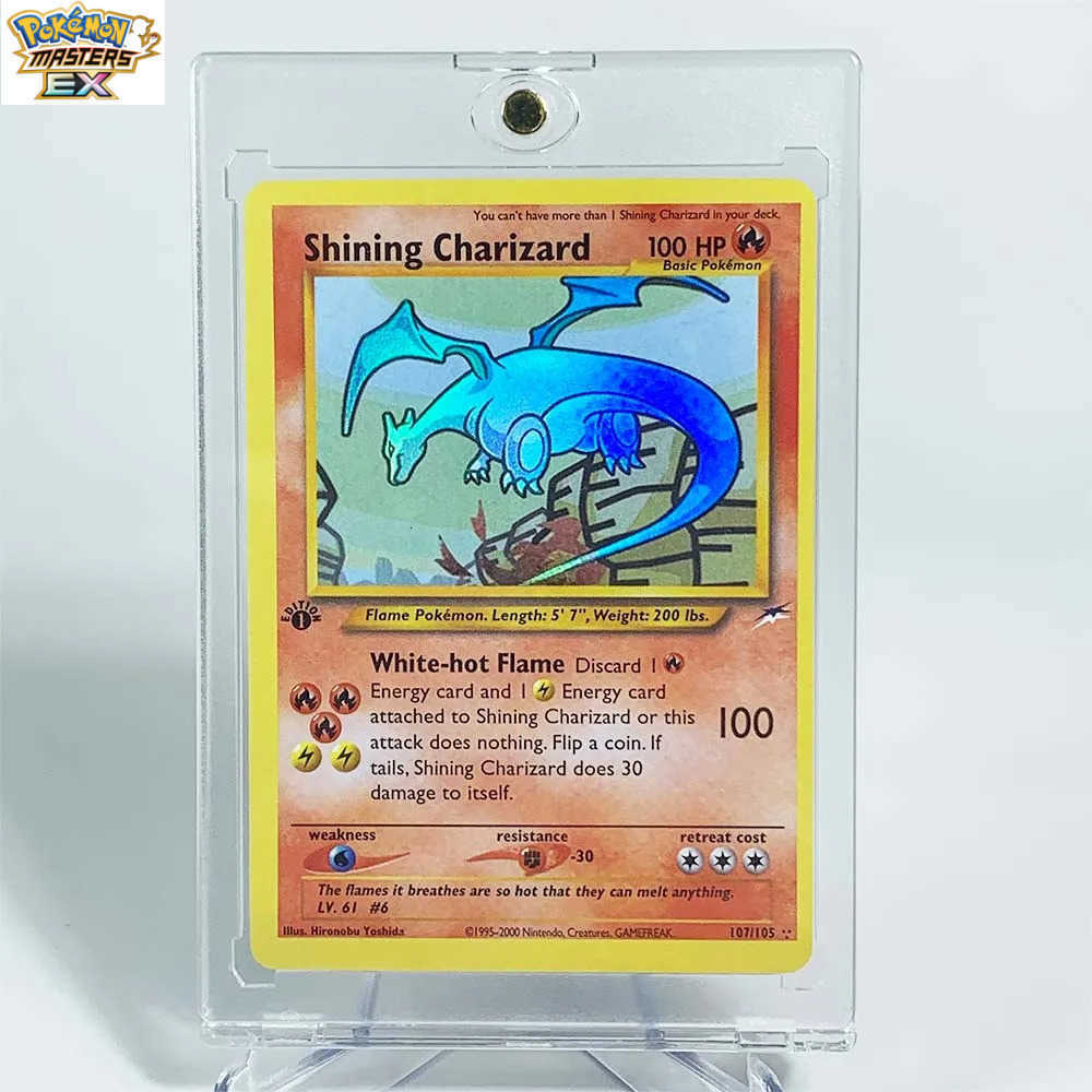 1996 1st Edition Pokemon Collection Cards with Magnetic Card Holder Charizard Blastoise Lugia PTCG Game Proxy Cards Toys Gifts L251225ZKUE
