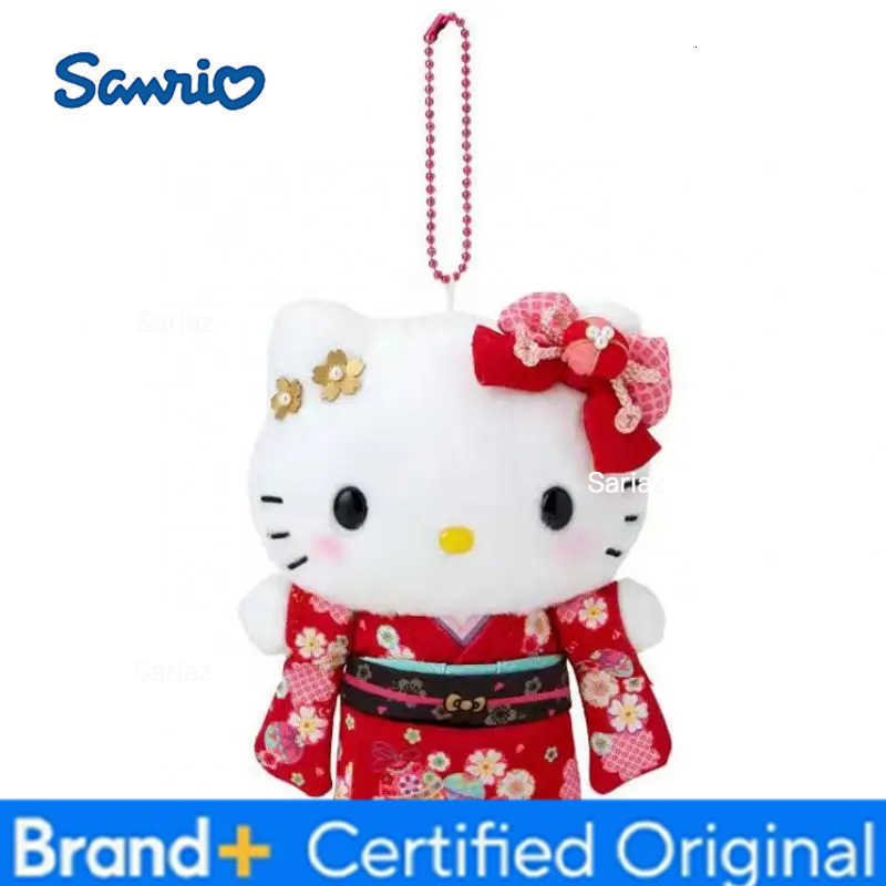 Sanrio Cute Cartoon Kawaii Festival Kimono Kuromi My Melody Cinnamoroll Hellokitty Plush Doll Keychain Bag Pendant Toy Gift H251225