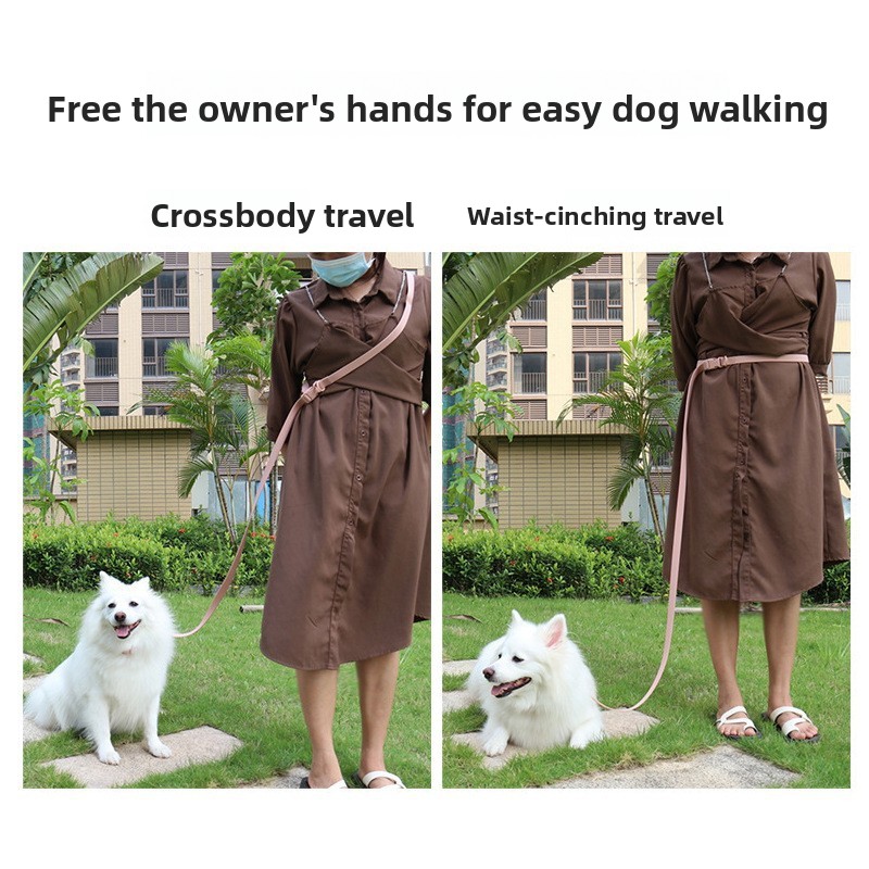 Pet dog leash anti-bite puppy adjustable dog collar anti-explosion chest strap medium dog walking dog leash