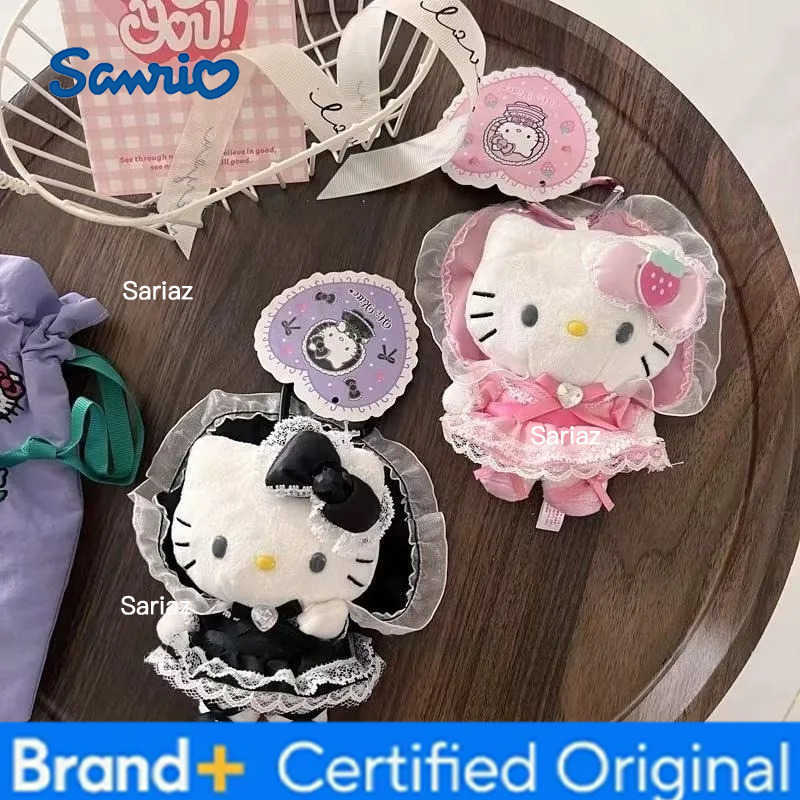 Sanrio Maid Dessert Series Hello kitty Plush Doll Toy Keychain Maid Loli Lace Black Skirt kitty cat Stuffed Plushies Bag Pendant H251225