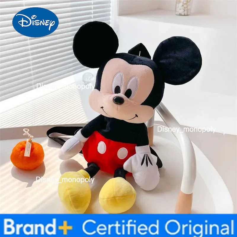 Disney Minnie Mouse Mickey Mouse Plush Toys Backpack 30cm Cartoon Plush Shoulder Bag Soft Stuffed Dolls Boy Girl Birthday Gifts H251225