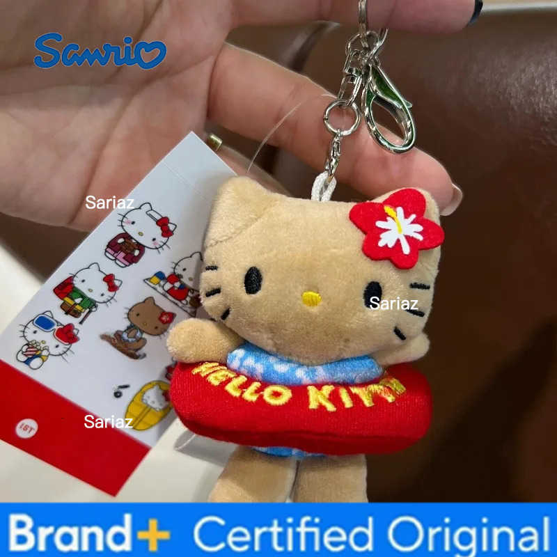 Sanrio New Cartoon Hellokitty Plush keychain plush Bag Pendant black skin Strawberry Sakura White Bear me series Plush Doll Toy H251225