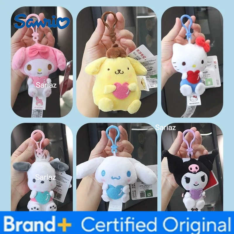 Sanrio Hello Kitty Plush Bag Pendant My Melody Plushies Kuromi Cinnamoroll Pompom Purin Plush Pendant Doll Kids Birthday Gifts H251225