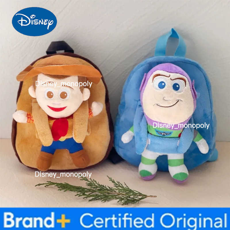 Disney Buzz Lightyear Woody Childrens Fashion Cute Personality Cartoon Portable Storage Large Capacity Couple Doll School Bag H251225