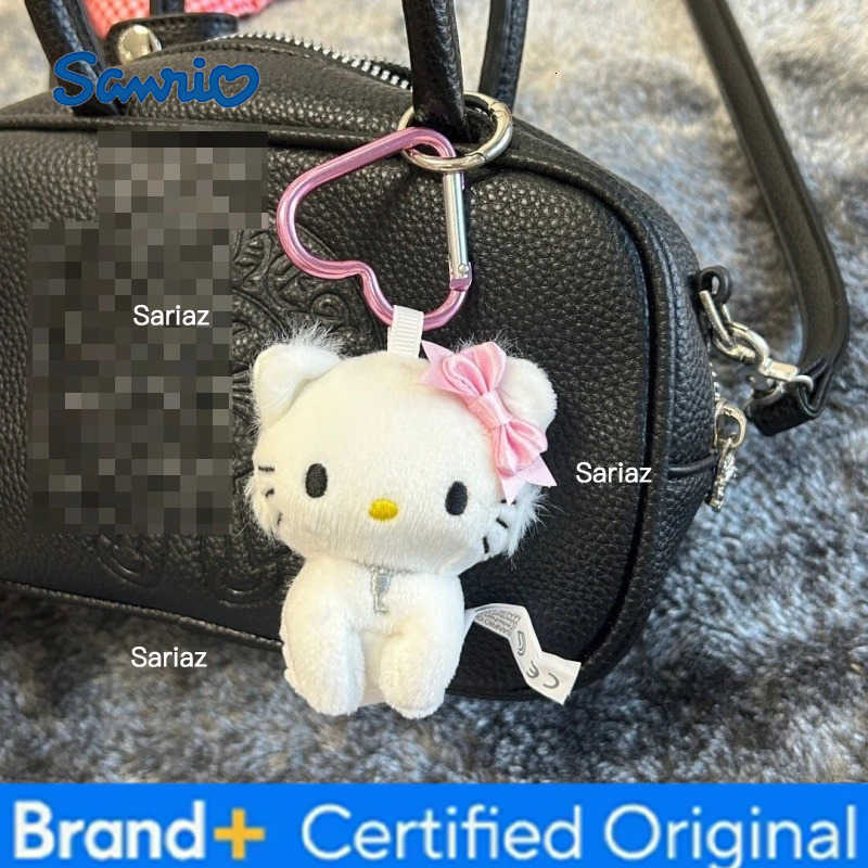 Sanrio Cartoon Sanrios Plush Doll Sweet Hellokittys heart button Bag Pendant Cute kitten Plush Doll Girl backpack charm Decoration Gift H251225
