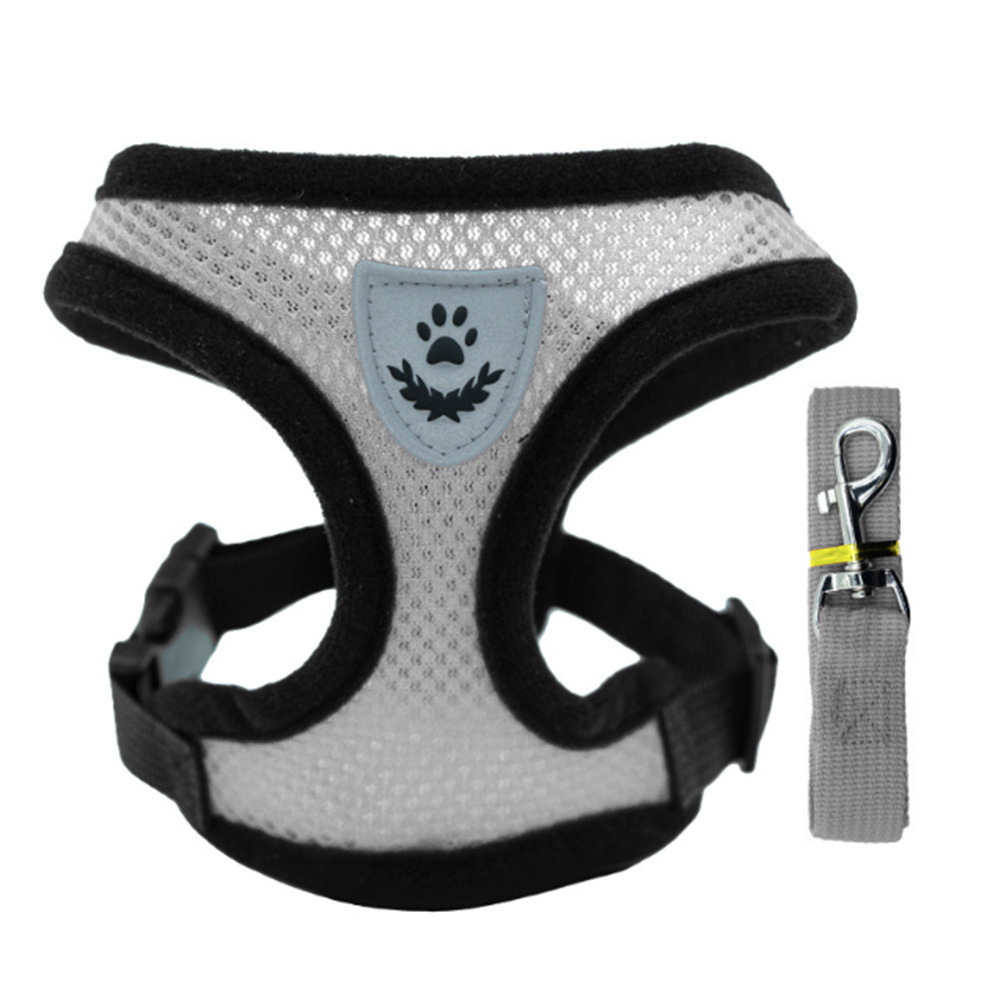 Anti Burst Dog Harness Reflective Pet Vest with Leash for Outdoor Walking Running Adjustable Soft Padded Comfortable for All Size Dogs